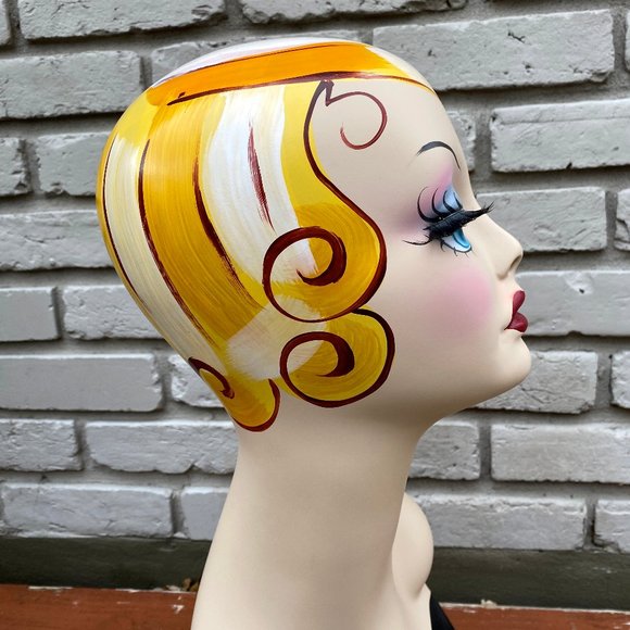 * SOLD * Art Deco Vintage Style Mannequin Head Hat Stand Jewelry Display - Picture 8 of 14